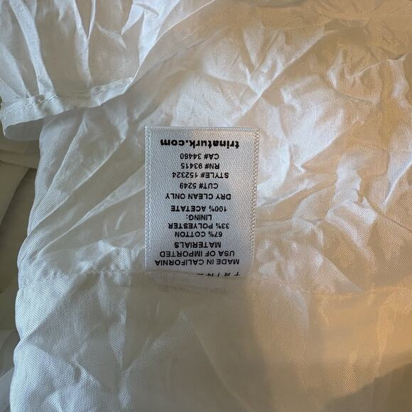 Trina Turk Shift Dress Museum White Eyelet Short Sleeve V-Neck Tunic Size 10 - Picture 8 of 12